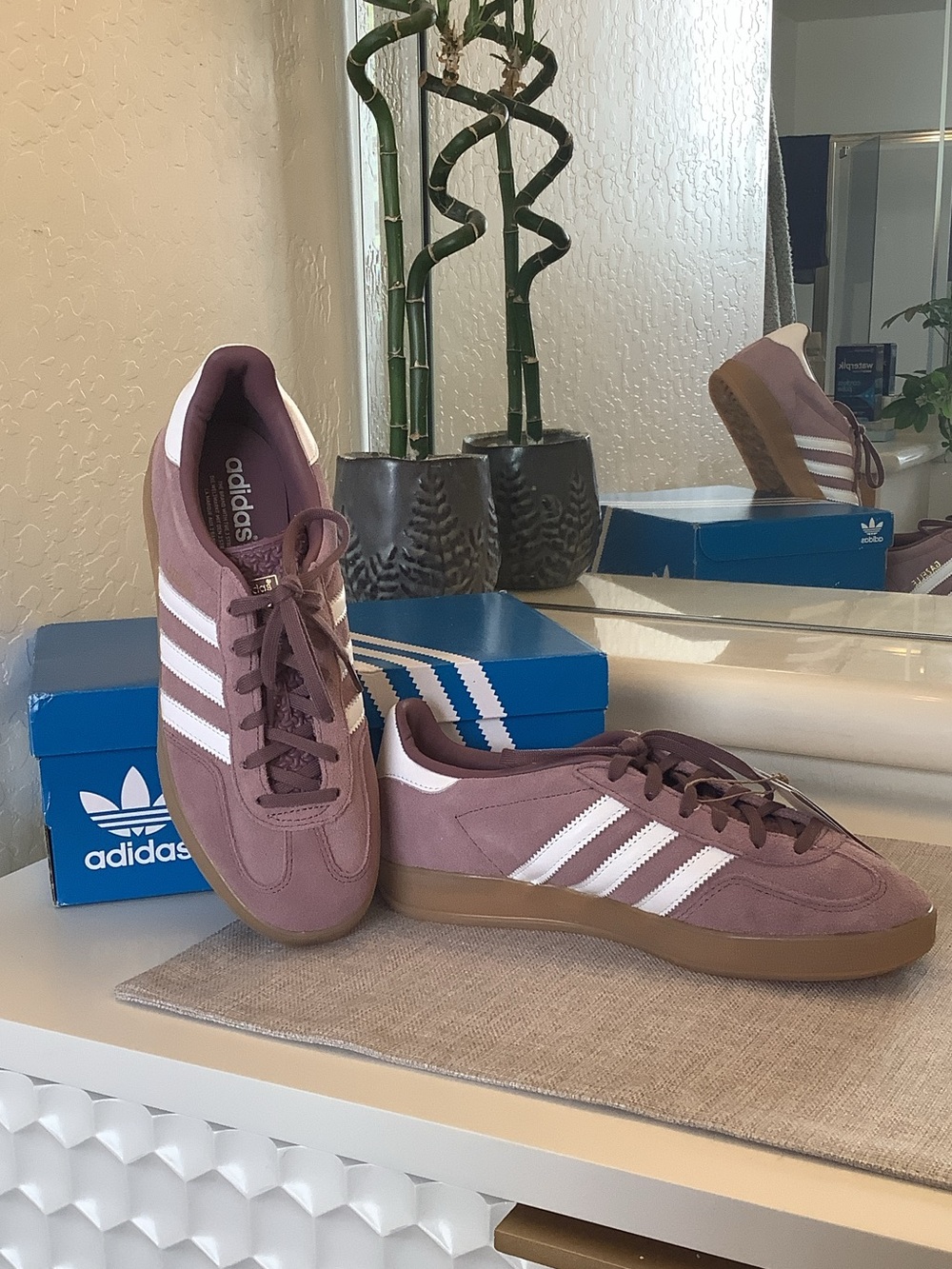 adidas Women’s Gazelle Sneakers in Shadow Fig, size 7.5